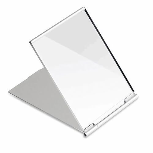 G2PLUS Portable Folding Vanity Mirror, Ultra-Slim Aluminum Shell Travel Mirror, 4x3 Inch Small Mirror for Travel, Bathroom, Makeup, Beauty, Grooming