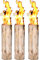 Hoyo Technology GmbH Baumfackel 3 Stück, Höhe 60 cm, Durchmesser 15-20 cm, Finnenfackel, Gartenfackel, Rund, Kiefer, Holz