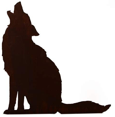 Dekowelt Gießen Wolf HEULEND Höhe 72cm Gartenstecker Edelrost Rost Metall Rostfigur Hund Fuchs Jagd Tier + Original Pflegeanleitung von Steinfigurenwelt