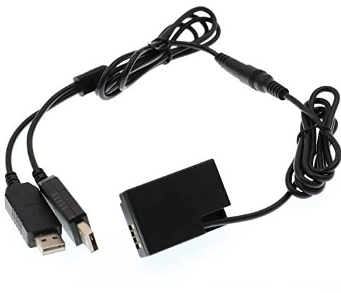 DMW-DCC8 DC Kupplung auf Dual USB für DMW-BLC12 Panasonic Lumix DMC-FZ200 DMC-FZ1000 DMC-G5 DMC-G6 DMC-G7 DMC-GX8 Kameras, Netzadapter, voll dekodierte DMW-AC8 AC-Adapterkamera Ladegerät-Set