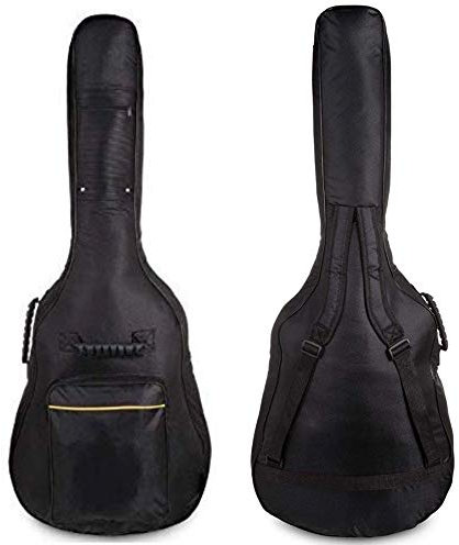 ADEPTNA Heavy Duty Full Size Padded Protective Waterproof Classical Acoustic Guitar Back Bag Carry Case-Fully Waterproof Cover, Foam Padding- Black