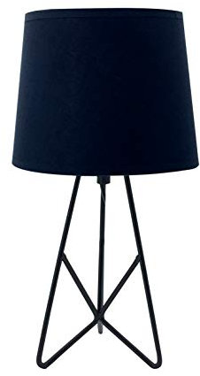 LUSSIOL Lampe à poser Sabine, lampe décorative métal, 40 W, noir, ø 18 x H 33 cm