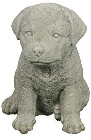 Steinfigur Hund, Kleiner Rottweiler, Gartenfigur, Tierfigur, 16 cm hoch