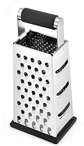 NILICAN Râpe à quatre côtés en acier inoxydable (2 kg, rectangulaire), râpe multifonction pour pommes de terre, carottes, fromage, concombres, melon, raboter, poignée antidérapante, éplucheur