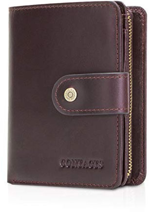 FANDARE Mode Geldbörse Herren mit RFID Kurz Geldbörse Brieftasche Portemonnaie Leder Geldbeutel mit 12 * Kreditkartenfächern, 1*Münzfach, für Reise, Party, Hochzeit, geschäft Braun
