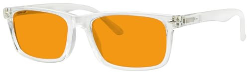 Eyekepper Nachtzeit Blau Licht Blockierung Lesebrille Männer Frauen mit Orange Getönt Filter Linse - Anti Digital Bildschirm Blendung UV Strahl Computer Lesehilfe - Transparent +2.00