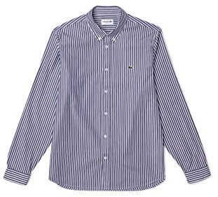 Lacoste Chemise Regular Fit Homme , Blanc/Marine, M