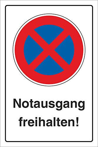 WERBEPUNKT. Schild Parkverbot Halteverbot Notausgang freihalten 3 mm Alu-Verbund - 300 x 200 mm