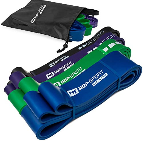 Hop-Sport Fitnessbänder Set aus Latex Verschiedene Ebenen Widerstandsbänder für Kraft & Fitnesstraining und Muskelaufbau - Klimmzüge (12-80kg)