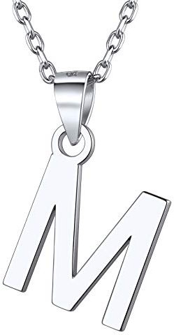 ChicSilver Damen Silberkette mit Buchstabe M Anhänger Freundschafts Partnerkette mit Schmuckbox