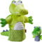 HABA 305754 - Handpuppe Krokodil mit Baby, Handpuppe ab 1.5 Jahren, bunt