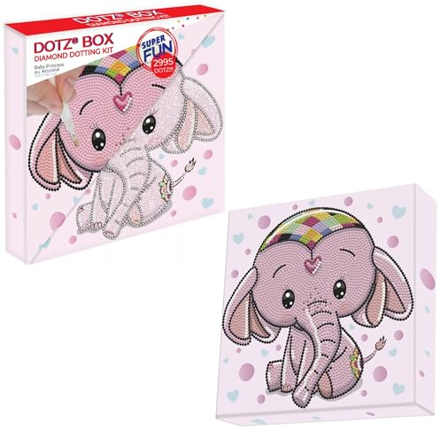 Diamond Dotz DBX-015 Box Baby Princess, ca. 22 x 22 x 2,5 cm groß, Diamond Painting, Diamantbild auf Motiv-Keilrahmen, zum Aufstellen oder Aufhängen, ideal auch für Kinder