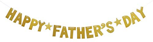 Amosfun Vatertag Girlande Bunting Banner Golden Glitzer Buchstaben Partygirlande Dekogirlande Happy Fathers Day Deko Dad Papa Vater Party Dekoration