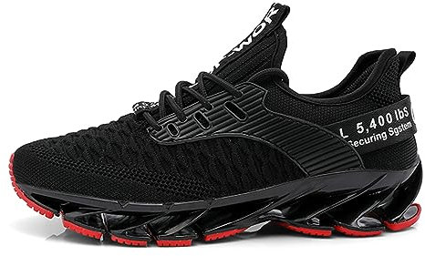 Scarpe Running Uomo Ginnastica Sneaker Donna Leggere Traspirante Outdoor Sportive Calzature da Corsa Pallavolo Tennis Nero Verde Bianco Rosa Giallo Grau Orange Viola Rosso Marrone 18 Black Red 41EU