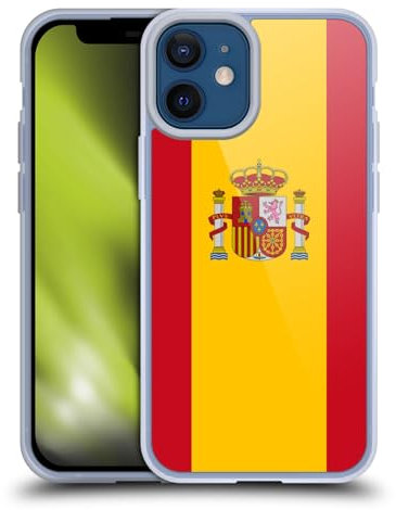 Head Case Designs Spain Spanish España Banderas de país 2 Caso Funda de Gel Suave Compatible con Apple iPhone 12 Mini