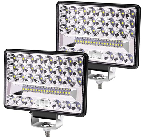 Biqing Lot de 2 Phare de Travail LED 12V/24V 172W Projecteur LED Voiture 27000Lm Phare LEDs 4x4 IP67 Feux Additionnels LEDs 6 Pouces de Travail Tracteur pour Voiture Camion Tracteur SUV Bateau