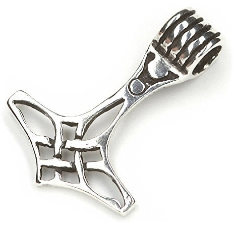 NKlaus 2,5cm Thors Hammer Kettenanhänger Silber 925 Amulett Skandinavisches Talisman 3978