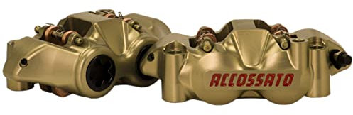 Coppia di pinze freno radiali Accossato Ricavata CNC Monoblocco Interasse 108 mm Con Pistoni in Titanio, per Honda CBR 1000 RR Fireblade dal 2004 al 2005, 1000 CC