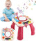 SOBEAU Kinderspielzeug Ab 1 Jahr, 6 in 1 Baby Spieltisch, Spielzeug mit Musikinstrumente Lernspielzeug Baby Spielzeug, Geschenke 1 2 3 Jahre Mädchen Junge, Rot