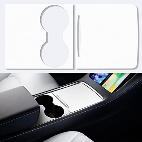 Farmogo Upgarde Center Console Wrap Cover Kit White Only Fit New Center Console Compatible with Tesla 2021-2025 Model Y & 2021-2023 Model 3 (White)