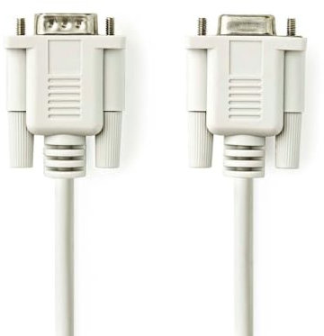 Nedis Serielles Kabel | D-Sub, 9-poliger Stecker - D-Sub, 9-polige Buchse | 2,0 m | Elfenbeinfarben