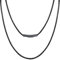 U7 Schwarz Wachsschurkette Herren Damen Lederband 2mm/66cm Kordelkette geflochtene Kunstleder Kette mit 316L Edelstahl Bajonettverschluss Trendiger Schmuck Geschenk für Geburtstag Weihnacht