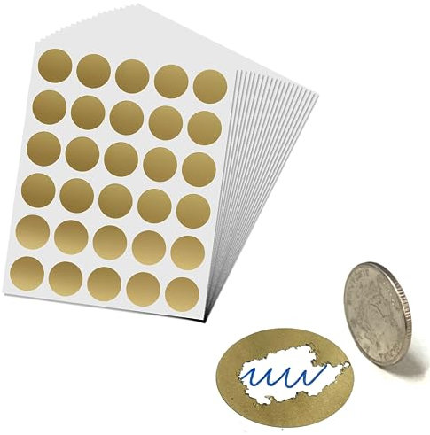 600 Stück - 25mm Rubbelaufkleber Rubbellose Selber Machen, Rubbel Etiketten Rubbelsticker Scratch off Sticker - Gold
