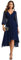 Ever-Pretty Women's V Neck 3/4 Sleeves Pleated A-Line Navy Bridesmaid Dresses Wedding Guest Navy Blue 20UK