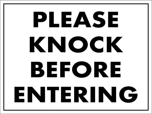 Si Prega Di Bussare Prima Di Entrare Segnali Di Avvertimento Poster Metallo Cartello Decorativo In Metallo Targa Con Stampe Per Casa Garage 20X30cm
