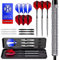 Harrows Caliber 90% Tungsten Steel Tip Darts Set I 21g bis 30g Alle Gewichte verfügbar I Riesiges 16-teiliges Bundle mit Ersatzschäften, Prime Flights & Reiseetui (Silber, 21 Gramm)