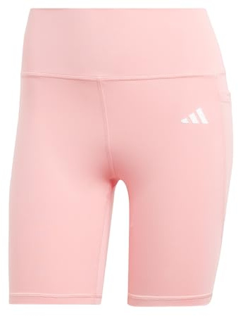 adidas Women's Optime Essentials Stash Pocket 7inch Short Leggings, semi Pink Spark, S