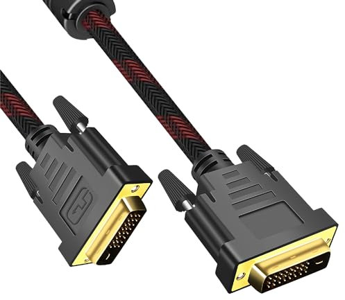 MMOBIEL Adaptateur de Câble DVI - DVI-D Mâle Dual Link - Convertisseur De Câble Vidéo Pour Moniteur, PC, TV, projecteur - 1080p Full HD 60Hz - Connecteur Or 5m