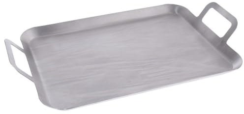 orion group Grillplatte Grillblech aus Stahl glatt 43x25 cm