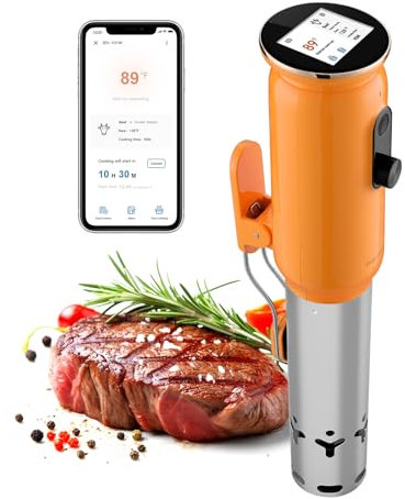 Smart Sous Vide Machine with WiFi App ISV-101W - 1000W Chef's Choice, 0.1°C Accuracy, Auto 3D Heating, 3-Stage Alerts, 32-194°F Range, Sous Vide Cooker for Steak/Fish/Meal Prep (Ultra Quiet)