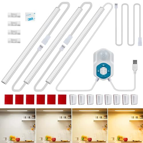 Auplf Unterbauleuchte Küche Led treppenbeleuchtung mit bewegungsmelder, USB-Betrieb,Bewegungsmelder Licht für Kleiderschrank, Treppe, Küche