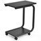 COSTWAY C-Shaped Side Table, Rolling Bedside Sofa End Table with 4 Wheels & Storage Shelf, Metal Frame Wooden Coffee Snack Laptop Overbed Table for Small Space, Living Room and Bedroom, Black