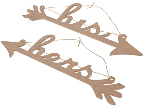 Yardwe Hochzeitssachen 2St Hochzeit Zeichen en Herbstdeko für zu Hause Hochzeitsschild für Sie und Ihn Ornament Embleme Hochzeitszeichen für Zeremonie und Empfang Holz