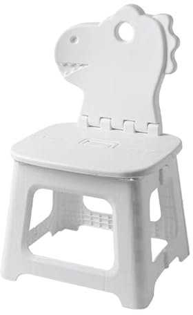 perfk Klappstuhl, Küchenhocker mit Rückenstütze, Tritthocker, Klapphocker für Garten, Innen- und Außenbereich, Rucksackreisen, Haushalt, Dinosaurier