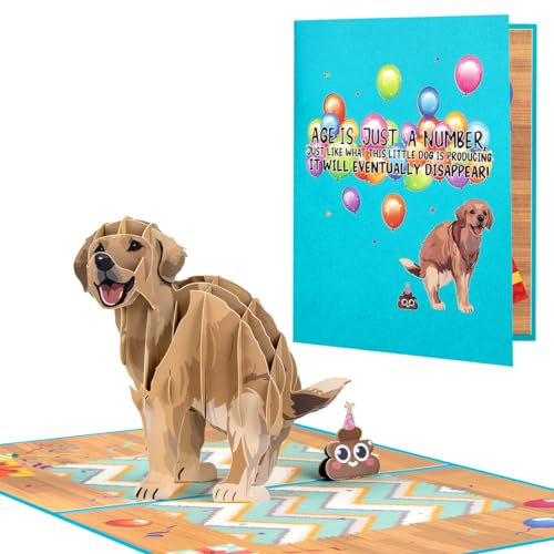 CNLITIHEKA Lustige Pop-Up-Karte mit Hundemotiv, lustige Pop-Up-Geburtstagskarte, Hundeliebhaber-Karte, Dankeskarte für Muttertag, Vatertag, Geburtstag für alle Anlässe.