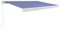 Homgoday Kassettenmarkise Manuell 400x300cm Blau und Weiß Outdoor Garten Vordach Sonnensegel Sonnenschutz Markise Vordach für Terrasse, Balkon, Hof und Restaurant