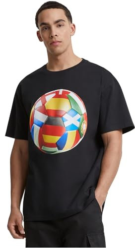 Mister Tee Herren Football's Coming Home Europe Tour Oversize Tee Black, L