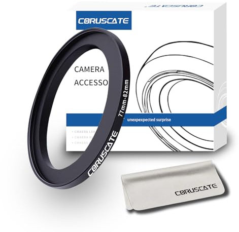 77mm auf 82mm Objektivadapter Ring,Step Up Ring Filter Adapter Kompatibel mit Allen 77mm Objektiven mit 82mm UV ND CPL Filter +1pcs Objektivreinigungstuch