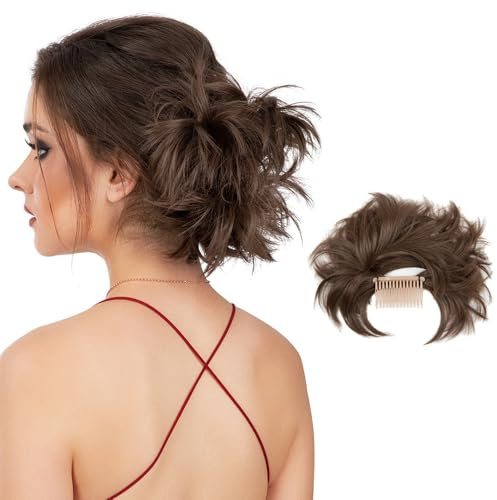 HSAJS Chignon Capelli con Pinza Corto Coda di Cavallo Chignon Capelli Chignon con Pettini Clip Updo Capelli Finta Clip Coda Cavallo Posticci Disordinati Crea Bellezza Disordinata