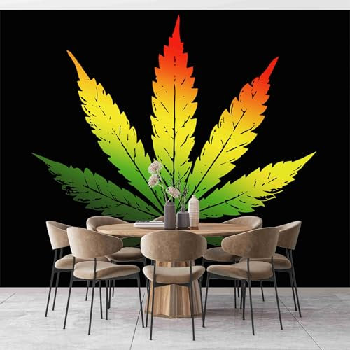 Feuilles D'Érable Peintes Photo Murale Dragon Noir Papier peint non tissé pour enfants et adultes - Déco Maison Chambre - Décorative Tenture Murale Appartement Décoration Salon 350x256 cm