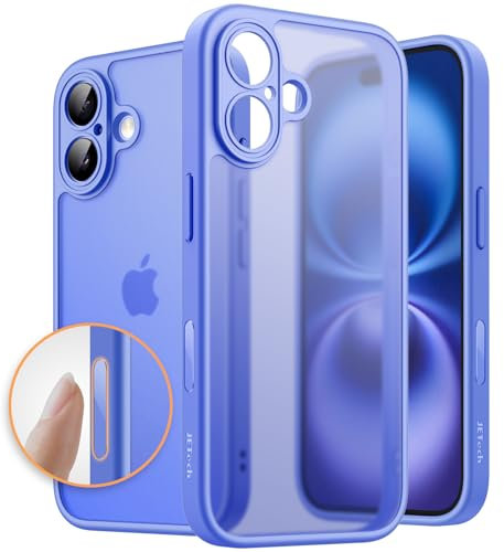 JETech Matte Case for iPhone 16 6.1-Inch with Camera Control Button, Shockproof Military Grade Drop Protection, Frosted Translucent Back Phone Cover (Ultramarine)