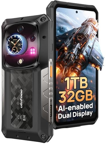 Ulefone Armor 28 Ultra AI Outdoor Handy 5G 32GB+1TB, Dimensity 9300+ 6,67 AMOLED+1,04 Sub-Bildschirm 10600mAh 120W 50MP IMX989 Dreifachkamera+64MP Nachtsicht IP68 Gaming Smartphone Dual SIM