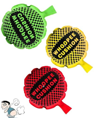ZEXIJOW 3 cuscini per scoregge Prank Imita i suoni delle scoregge per bambini e adulti Giocattolo per fare rumore di scoregge per scherzi e barzellette Giocattolo per scherzi divertenti Colori casuali