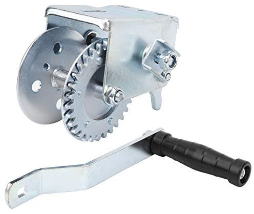 Hand Winch Trailer Capstan Iron Hand Crank Winch with Reversible Ratchet and Galvanized Frame for Yacht Boat Trailer Accessory 600LBS Capacity