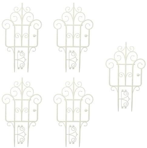 Treillis de Jardin, 5 pièces, Petite clôture en Plastique pour Plantes grimpantes, Mini Treillis pour Plantes grimpantes, Vigne, Lierre, Fleurs (Blanc)