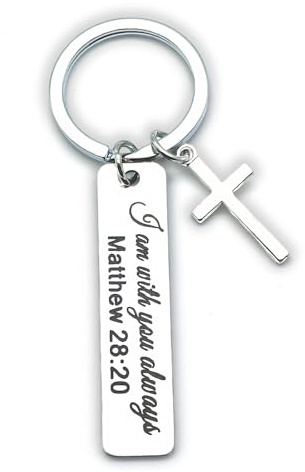 Zynara Schlüsselanhänger Kreuz, Jesus Glücksbringer Geschenk | Christlicher Glücksbringer Geschenk für Gläubige, Ideal für Konfirmation, Taufe, Valentinstag, Freundschaft